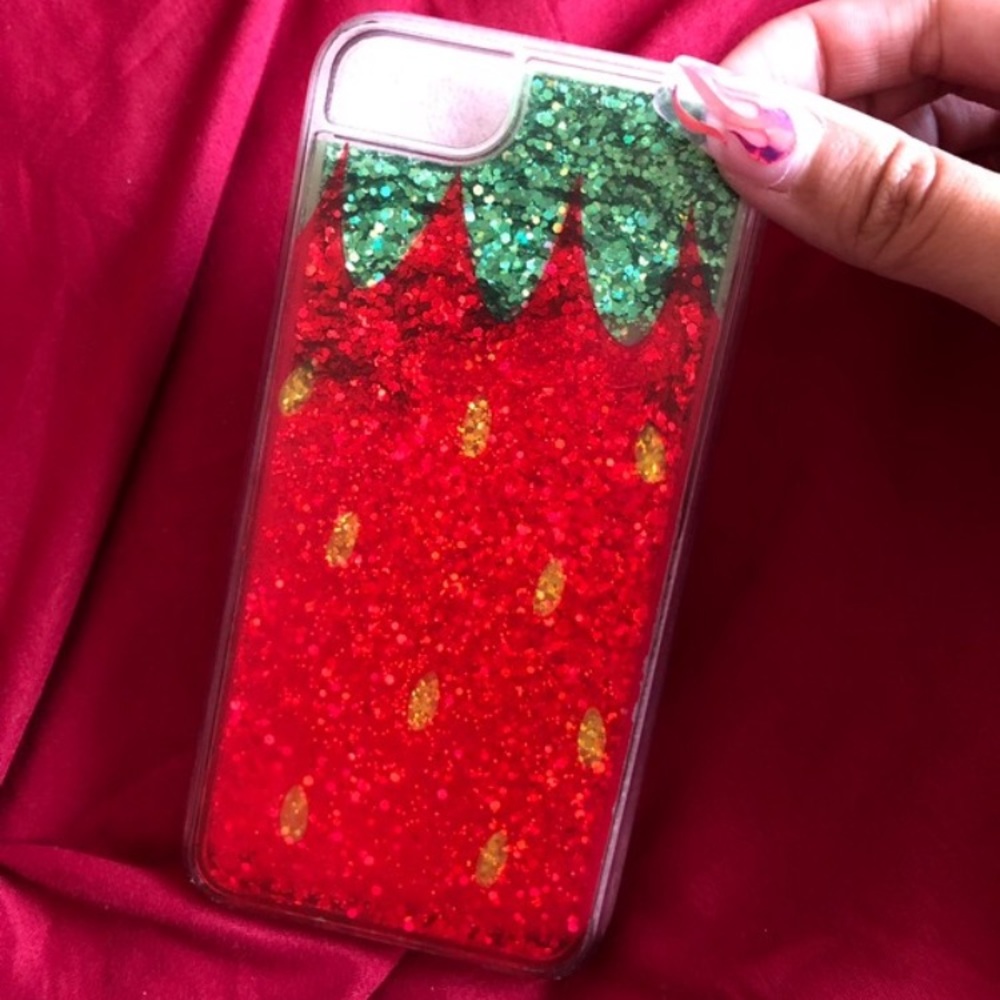 Strawberry glitter phone case